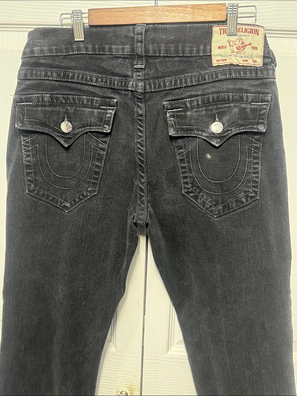 True Religion Men's Black Straight-Leg Jeans